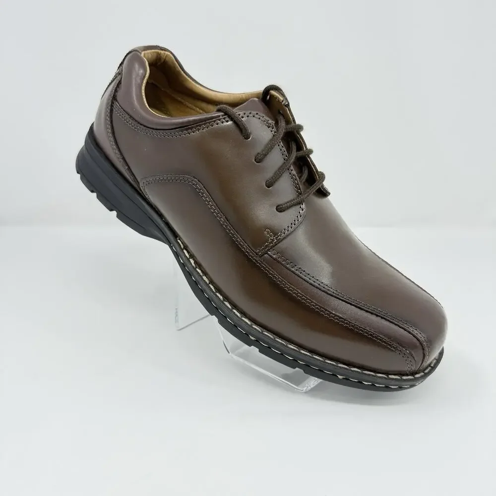 Dockers Trustee Oxford Dress Shoes Dark Tan Leather Men’s 11.5W Wide